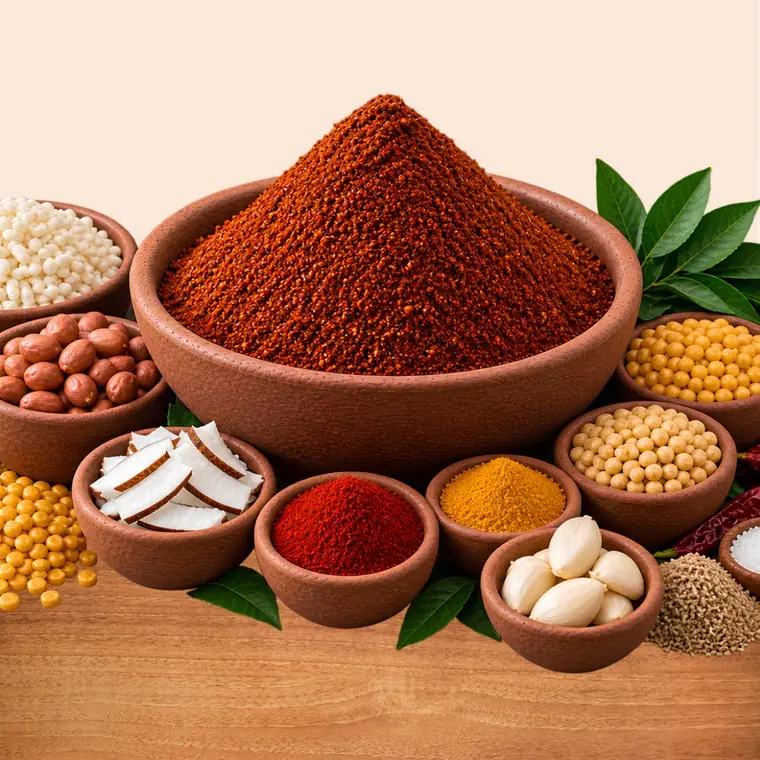 A bowl of spicy khara beside a glass of chai (illustrative image)